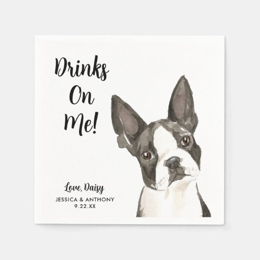 ドッグ結婚ズカクテルナプキン スタンダードカクテルナプキン (正面)