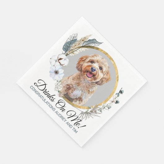 ドッグ結婚付きCockapoo Dogのナプキン写真 スタンダードランチョンナプキン (角)
