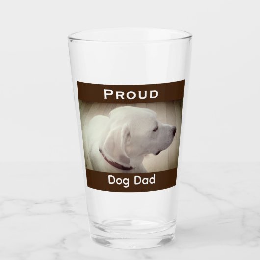 ドッグ誇りを持ったパパダークブラウン タンブラーグラス (正面)