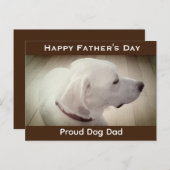 ドッグ誇りを持ったパパダークブラウン ポストカード (正面/裏面)