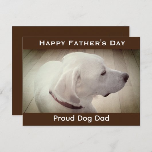 ドッグ誇りを持ったパパダークブラウン ポストカード (正面/裏面)