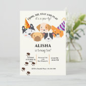 ドッグ誕生日ポーティ誕生日招待状 招待状 (スタンド正面)