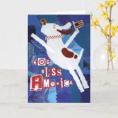 ドッグ賛美アメリカ・グリーティング・カード カード (黄色い花)