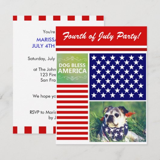 ドッグ賛美アメリカ 招待状 (正面/裏面)
