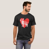 ドッグ赤いハートブルテリア Tシャツ (正面フル)