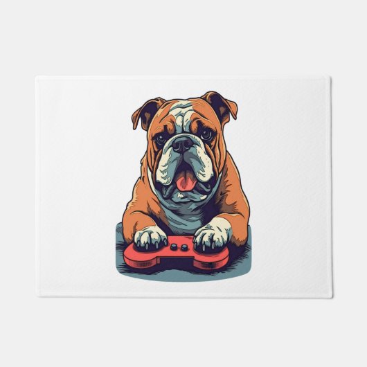 ドッグ遊ビデオゲーム ドアマット (正面)