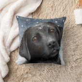 ドッグ100ブラックラブラドール装飾用クッション クッション (ブランケット)