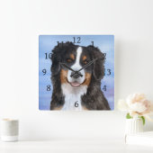 ドッグ125ベルネーゼマウンテン スクエア壁時計 (ホーム)