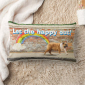 『ドッグ·アンド·レインボー·グラフィティ』 ランバークッション (ブランケット)