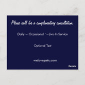 ドッグ&キャットホームアローン真夜中ペットシッター葉書 ポストカード (裏面)