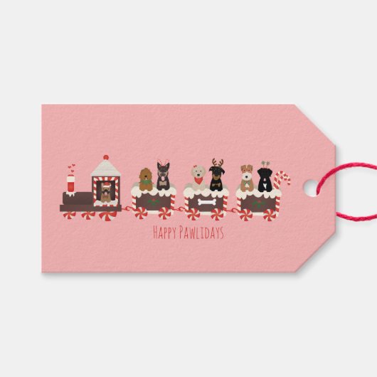 ドッグ・クリスマス・ホリデー・トレイン ギフトタグ (正面(横))