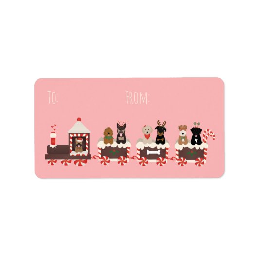 ドッグ・クリスマス・ホリデー・トレイン ラベル (正面)