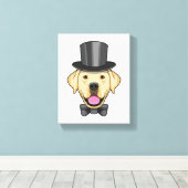 ドッグ・グルームのボウ キャンバスプリント (インサイチュ (ウッドフロア))