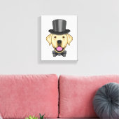 ドッグ グルーム ボウ付き キャンバスプリント (インサイチュ (リビング))