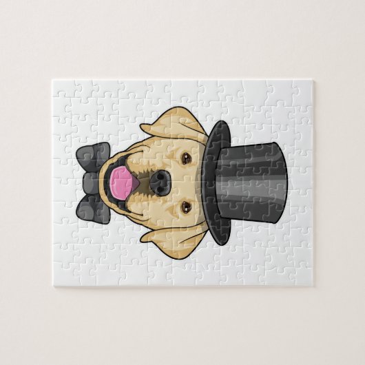 ドッグ・グロームのボウ付き ジグソーパズル (横)