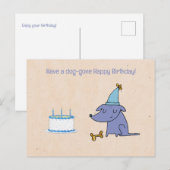 ドッグ・ゴーン・ハッピー・バースデー・カスタム ポストカード (正面/裏面)