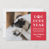 ドッグ・ゴー・おもしろいイヤー赤いペット写真 シーズンカード (正面)