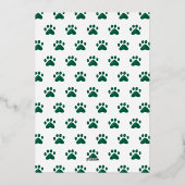 ドッグ・ゴー・イヤー緑の写真クリスマス 箔シーズンカード (裏面)