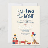 ドッグ・バッド・トゥー・ザ・ボーン 2歳の誕生日パーティー 招待状 (正面)