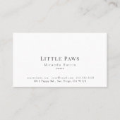 ドッグ/ペットブティックアパレル衣料襟ブルー 名刺 (裏面)