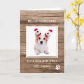 . .ドッグ·ママがクリスマスの写真を撮る カード (黄色い花)