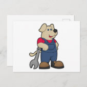 ドッグ・メカニック・ウィズ・レンチ ポストカード (正面/裏面)