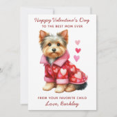 ドッグ・ヨークシャー・テリアーからのハッピーバレンタインデー シーズンカード (正面)