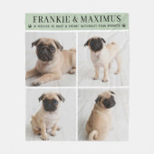 ドッグ・ラバーパーソナライズされた・セージ犬名フォトコラージュ フリースブランケット (正面)