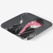 ドッグ&レディーアットカフェピンクヘア紙プレート ペーパープレート (傾斜あり)