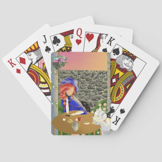 ドッグ&レディーインカフェアットサンセットトランプ トランプ (裏面)