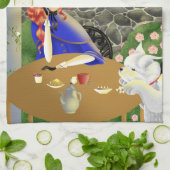 ドッグ&レディーインカフェランチタオル キッチンタオル (折り畳み)