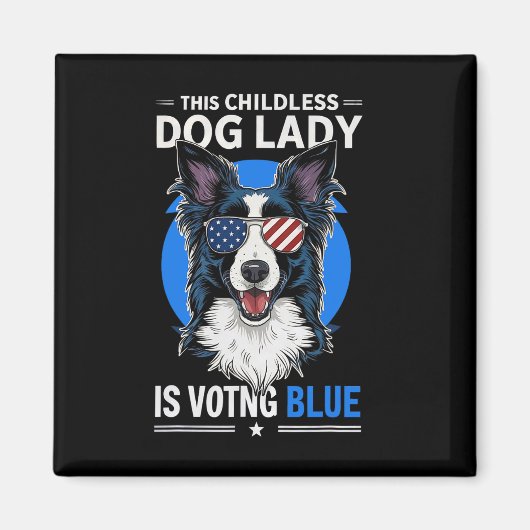 ドッグ・レディ選挙2024民主党女性自由主義の運動家 マグネット (正面)