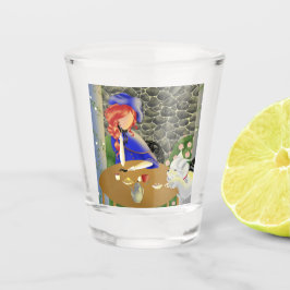 ドッグ&レディ・イン・カフェで夕暮れ ショットグラス