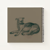 ドッグ.鉛筆スケッチ。 ノートブック (裏面)