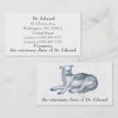 ドッグ.鉛筆スケッチ。 名刺 (正面/裏面)