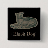 ドッグ.鉛筆スケッチ。 缶バッジ (正面)