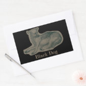 ドッグ.鉛筆スケッチ。 長方形シール (封筒)