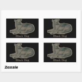 ドッグ.鉛筆スケッチ。 長方形シール (シート)