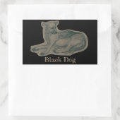 ドッグ.鉛筆スケッチ。 長方形シール (バッグ)