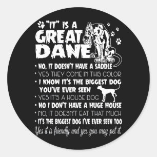 ドッグ It's Great Dane ラウンドシール