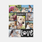 ドッグLOVE 8フォトコラージュポープリントカスタム フリースブランケット (正面)