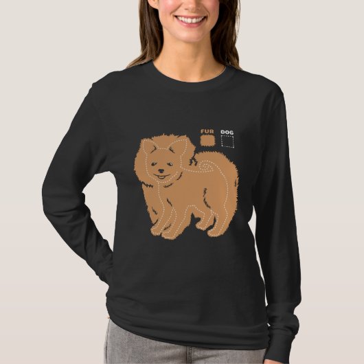 ドッグvsファーポメラニア犬おもしろいレトロ tシャツ (正面)