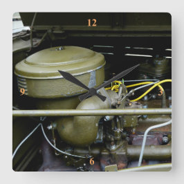 ドッグWC戦時トラックモーター。ビープ音 スクエア壁時計