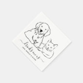 ドッシンプルグ猫ペットズミニマルのドリンク結婚ドリンク スタンダードカクテルナプキン (角)