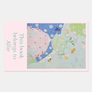 ドッシーの娘蔵書票 長方形シール