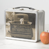 ドッジから出る – 犬の写真 メタルランチボックス (インサイチュ)