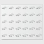 ドッジチャレンジャーブラック&ホワイトMoparマッスルカー ラッピングペーパー (フラット)