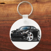 ドッジチャージャRTブラックカー キーホルダー (正面)