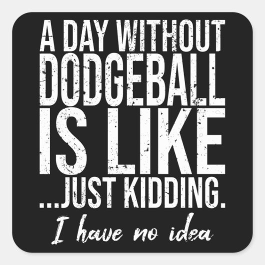 ドッジボールおもしろいスポーツギフトアイディア スクエアシール (正面)