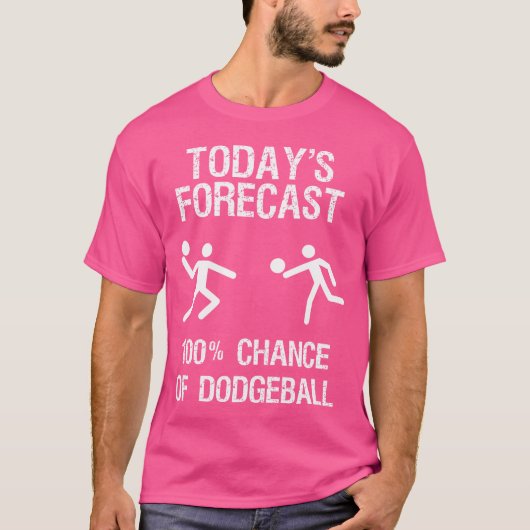 ドッジボール大好きプレイヤー 今日の予報 Tシャツ (正面)